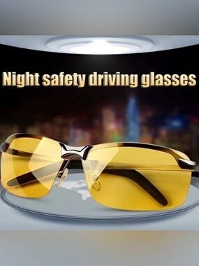 Yellow or Black, your choice of color, Night Safety Driving Glasses, NEW, Unisex